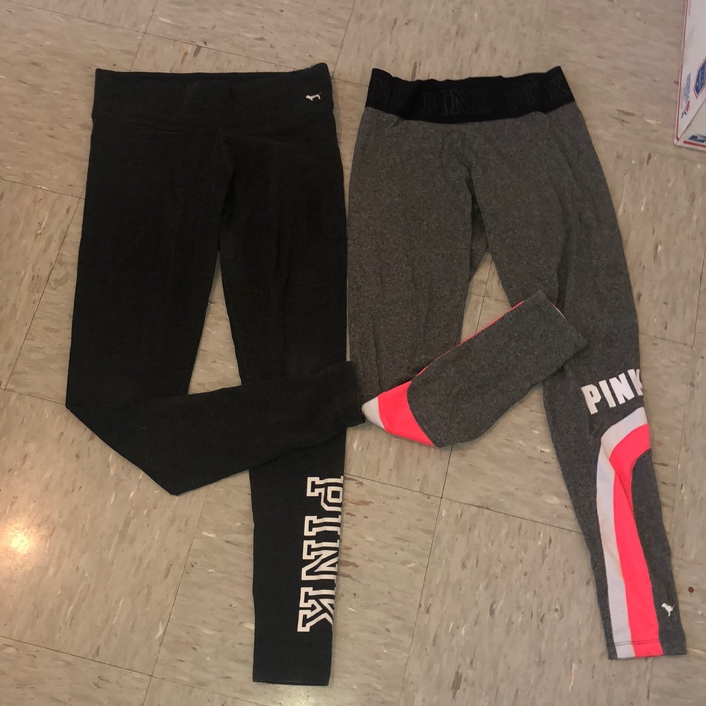 Two Victoria’s Secret pink leggings